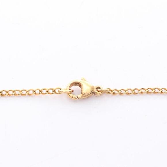 CHANEL Authentic Black Logo Necklace
